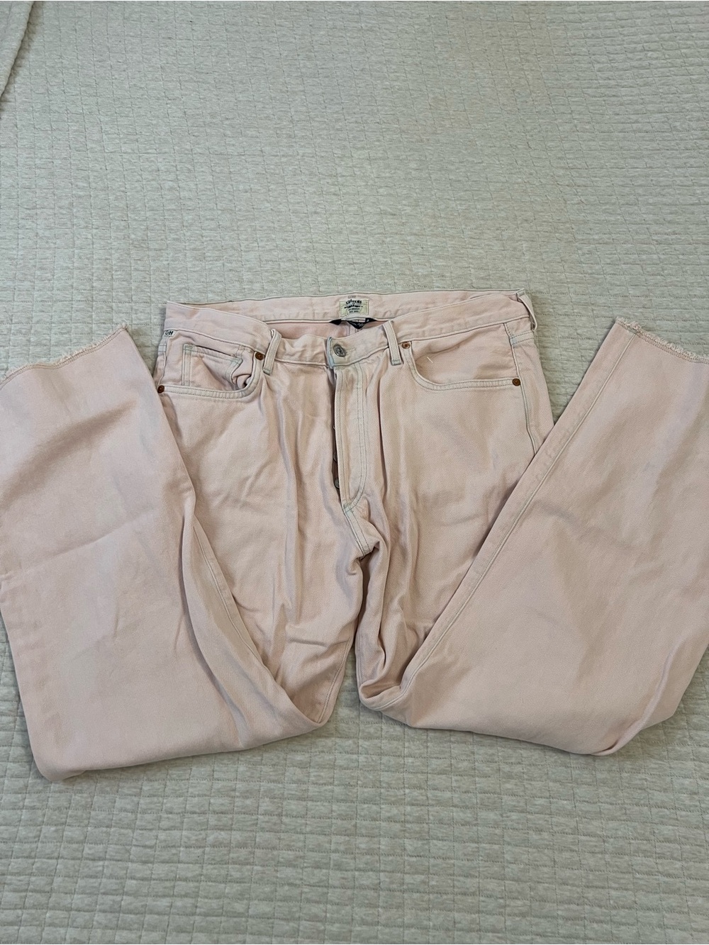 Citizens Of Humanity button fly Pale Blush Straight-Leg Jeans